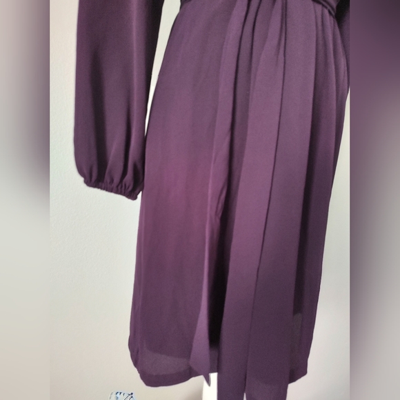 MSK Dress, size 6 brand new with out tags color purple Long sleeves Midi Shift - Picture 4 of 7